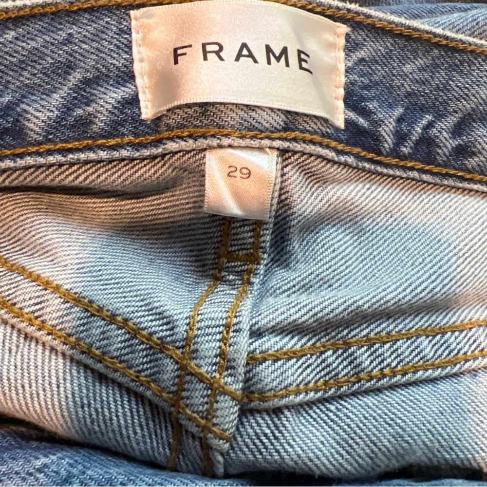 Frame the Relaxed Fit Straight Frayed Hem Jeans Size 29 - Picture 6 of 6